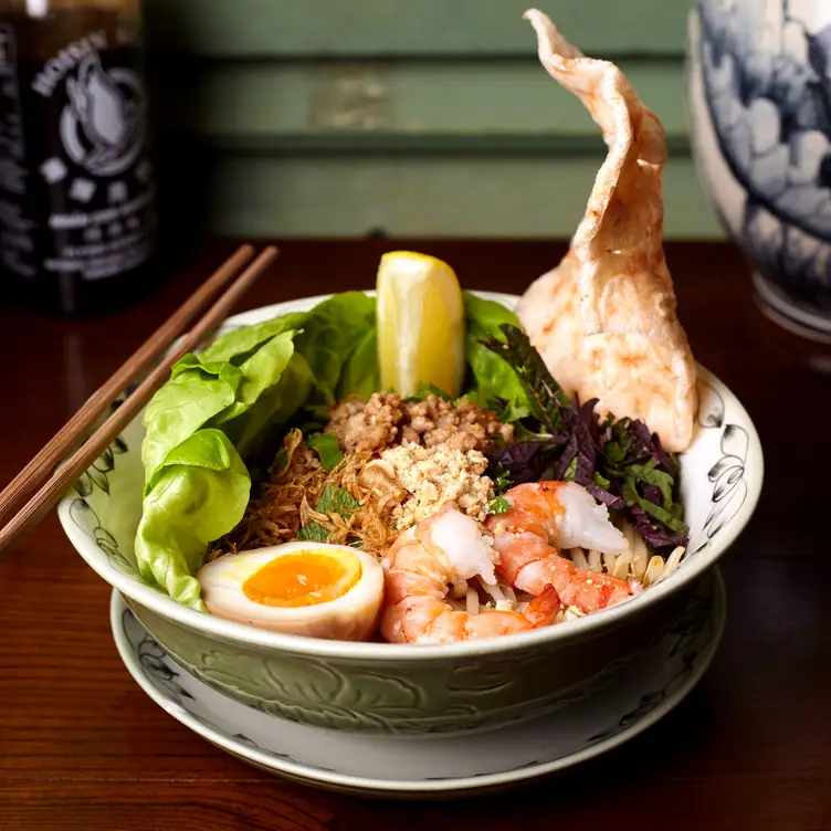 glass noodle with minced pork king prawn - Pho & Bun, London, 