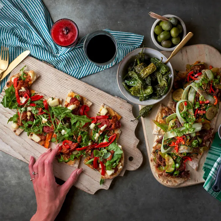Chorizo Flatbread And Duck Flatbread - Drake and Morgan T/as The Sipping Room, London, 