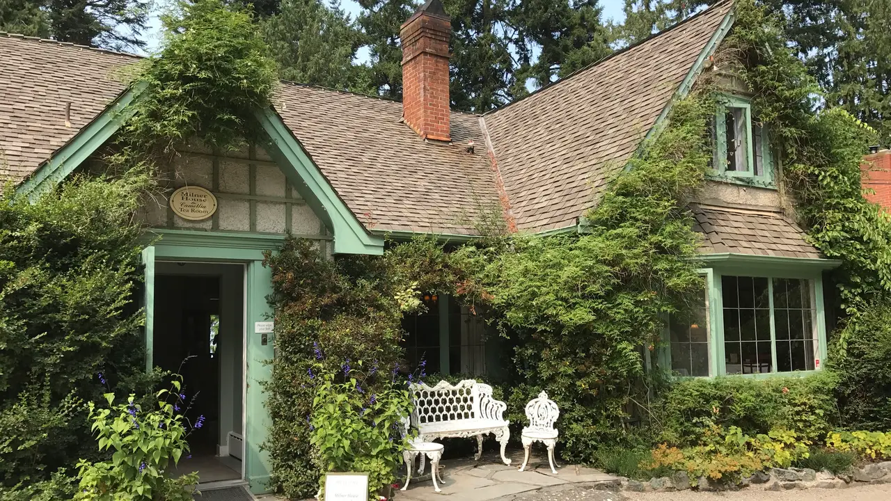 The Camellia Tea Room at Milner Gardens & Woodland, Qualicum Beach, BC