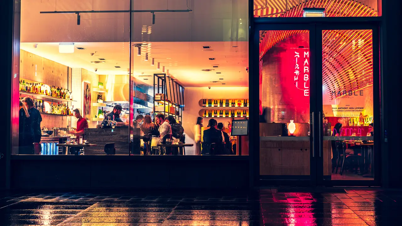 The neon glow of Tokyo and Seoul. - Marble BBQ, Barangaroo, AU-NSW