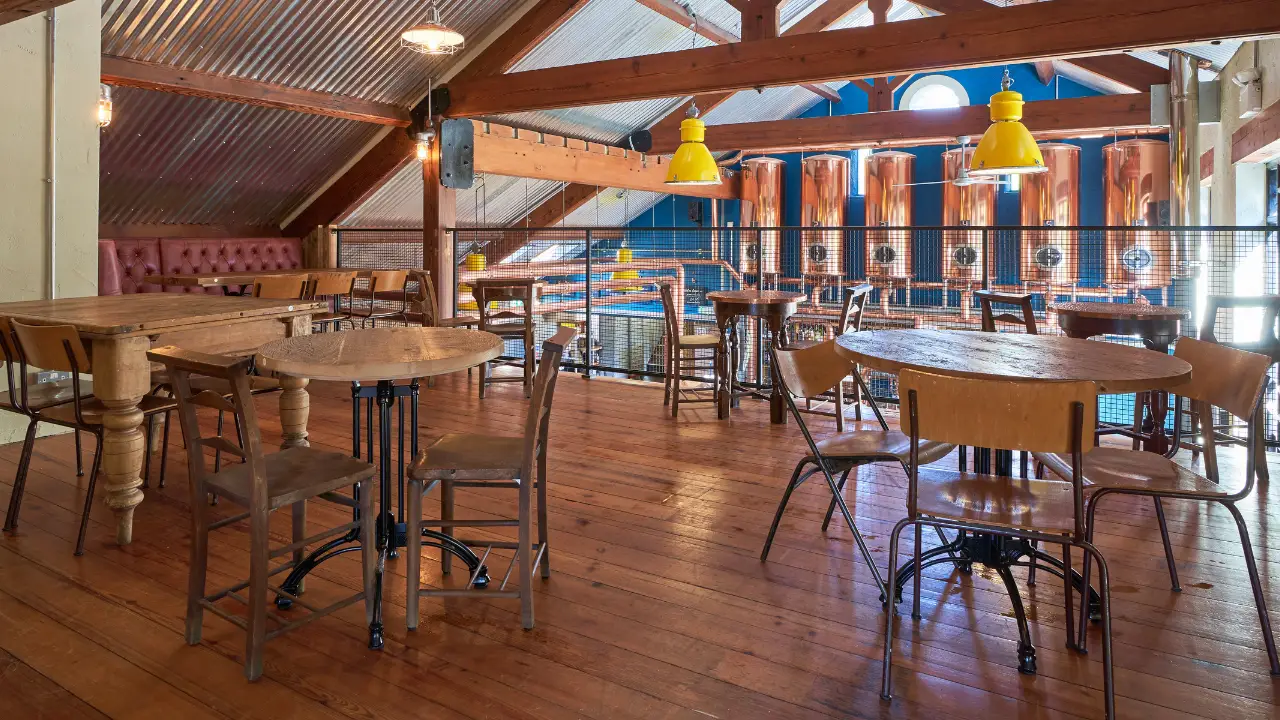 The upstairs area overlooking the bar &amp; beer tanks - Ambleside Tap Yard，AmblesideAmbleside