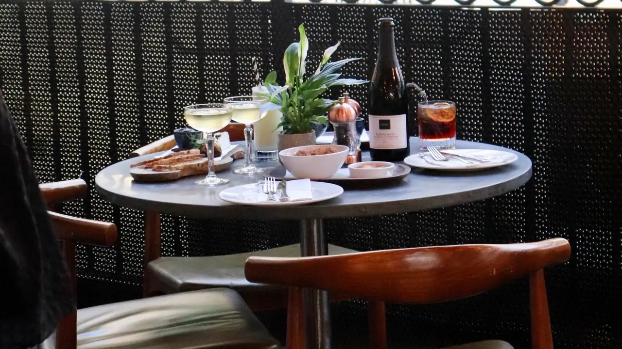 The outdoor heated terrace at Rabot Restaurant  - Rabot, London, 