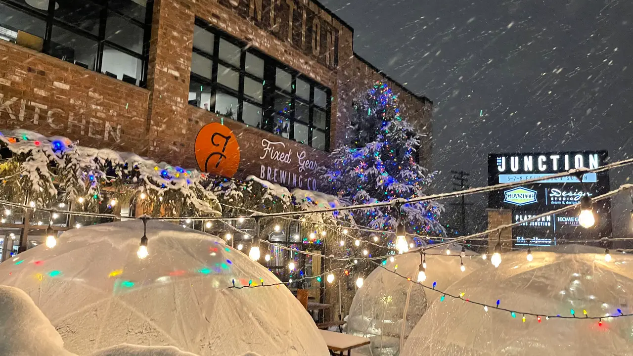 Our Outdoor Ice Domes. Reservations Recommended.  - The Fixed Gear Brewing Canteen，ONGuelph
