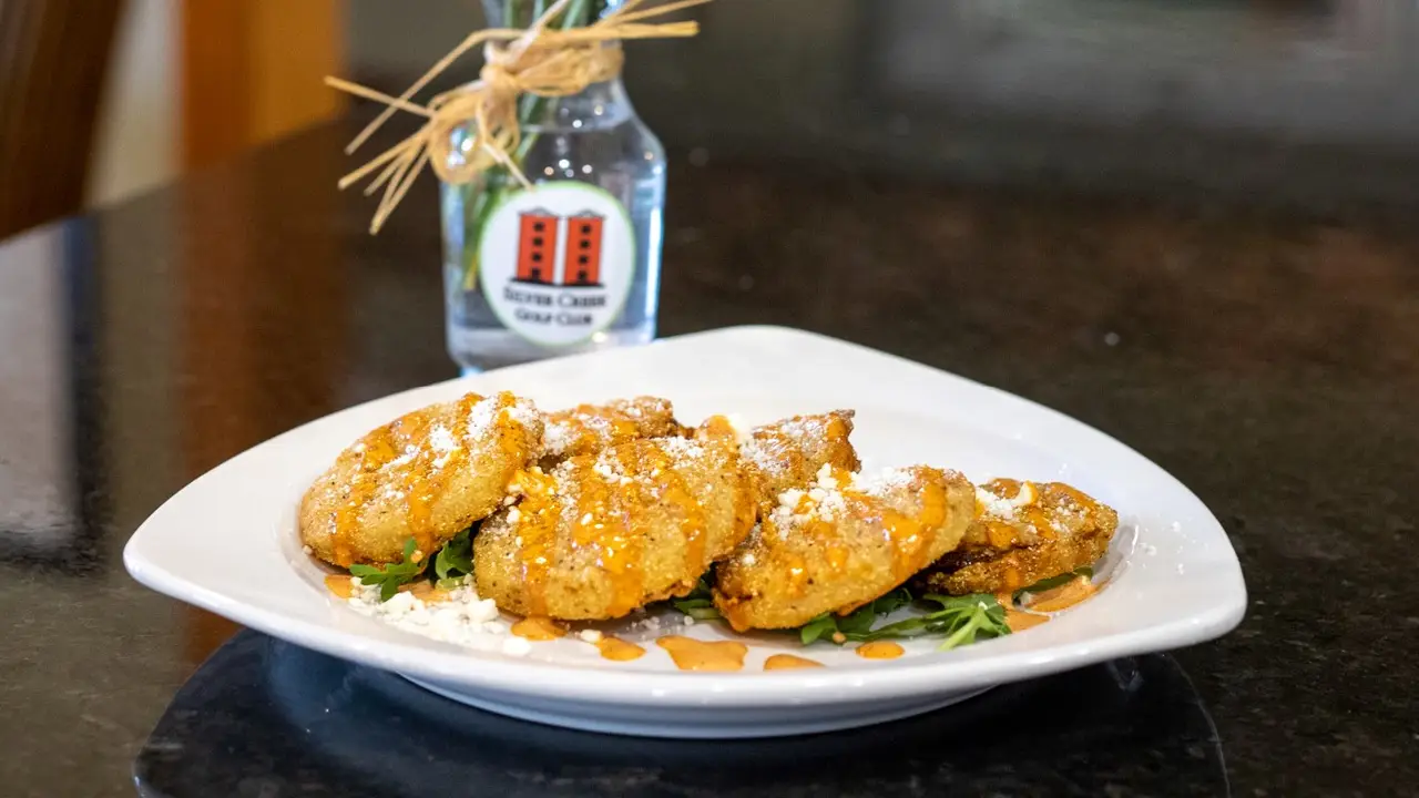 Fried Green Tomatoes - a house favorite! - Papa's Grill at Silver Creek Golf Club, Morganton, NC