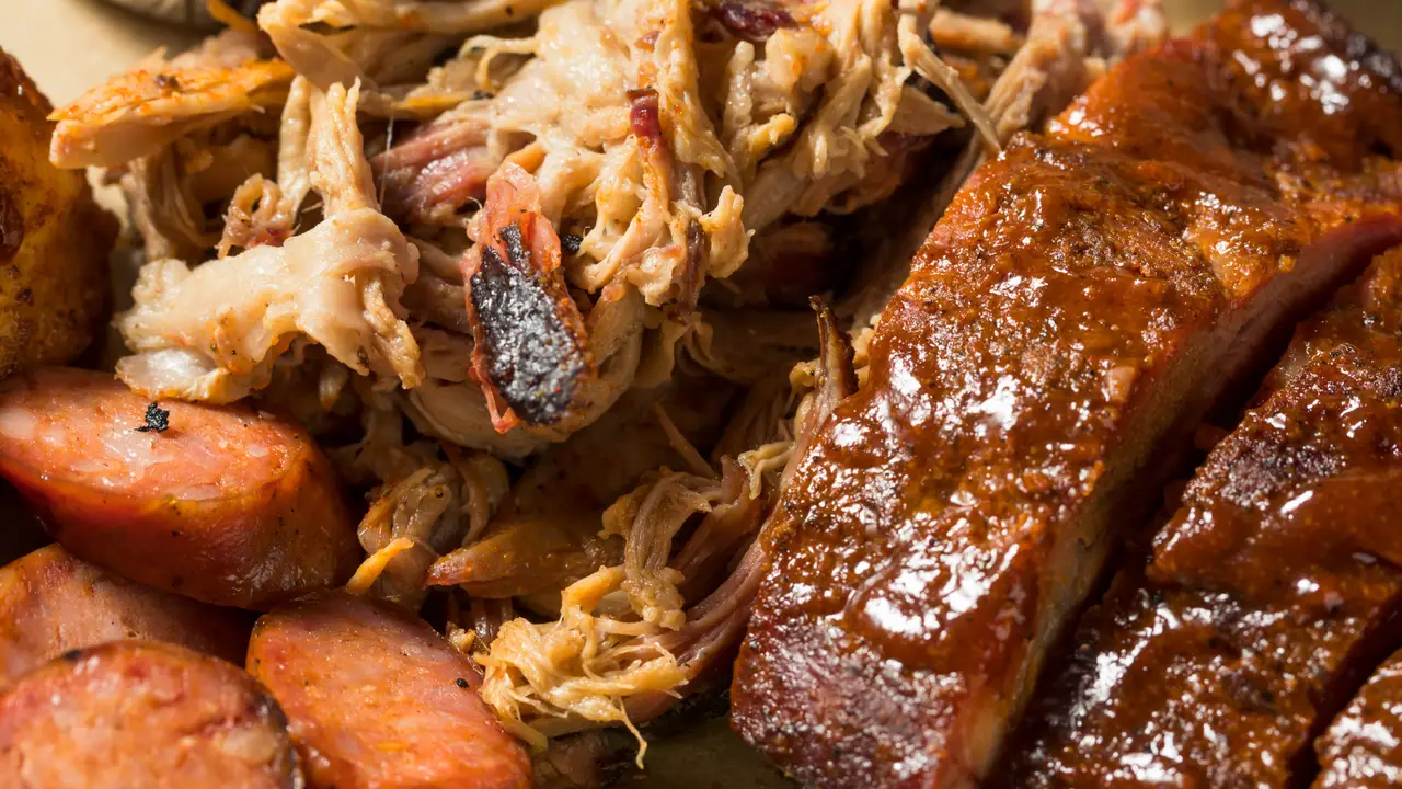 BBQ Ribs, Pulled Pork, and Smoked Kielbasa Sausage - Blue Bear Que @ The Nash - Permanently Closed, Racine, WI