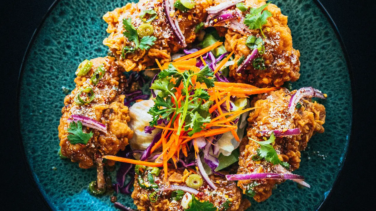 LARB CHICKEN WINGS - Ruam Mitr, Los Angeles, CA