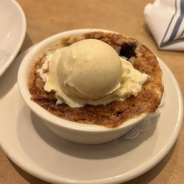 Warm Apple Cobbler with vanilla gelato - De La Torre's Trattoria, Pleasanton, CA