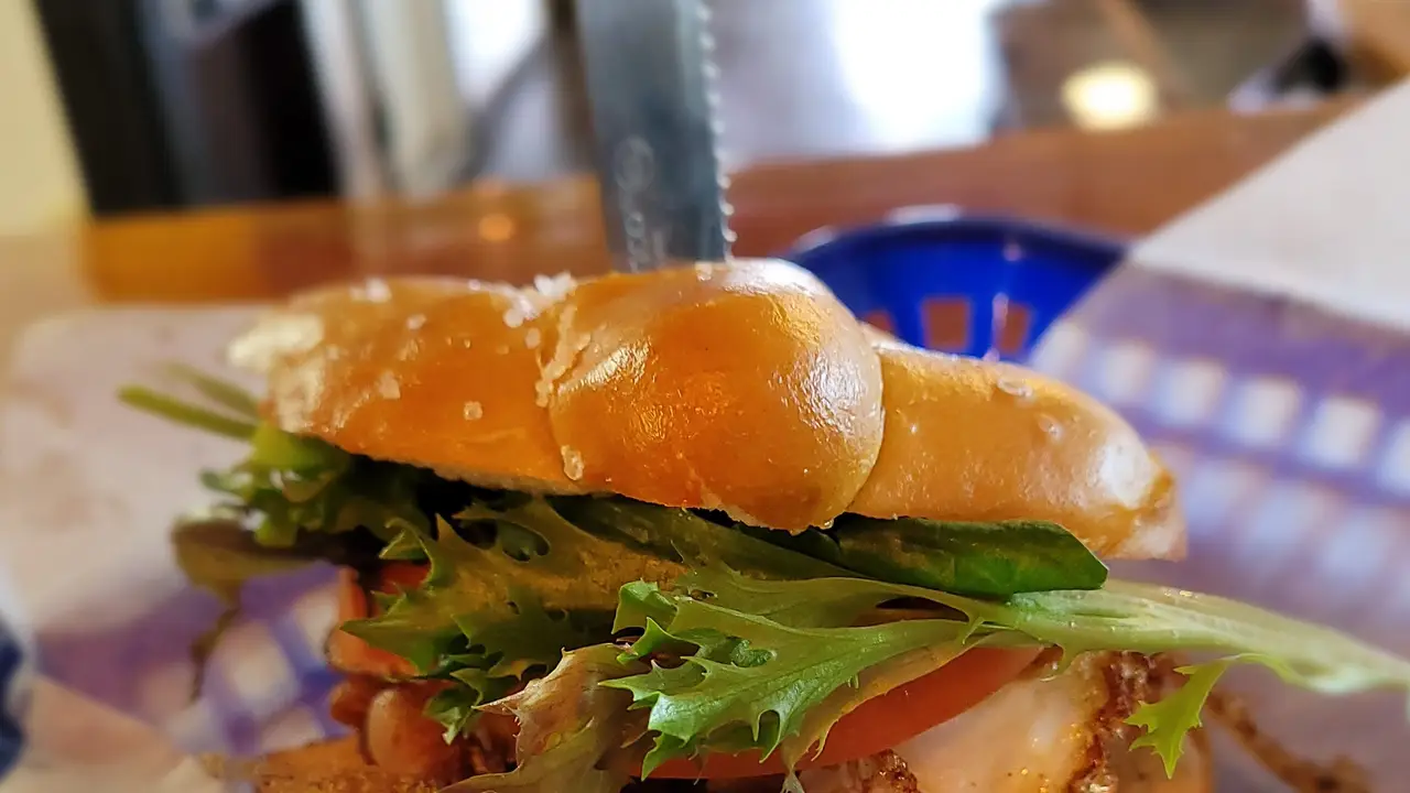 BLT on Pretzel bun - Autobahn 101, Lincoln City, OR