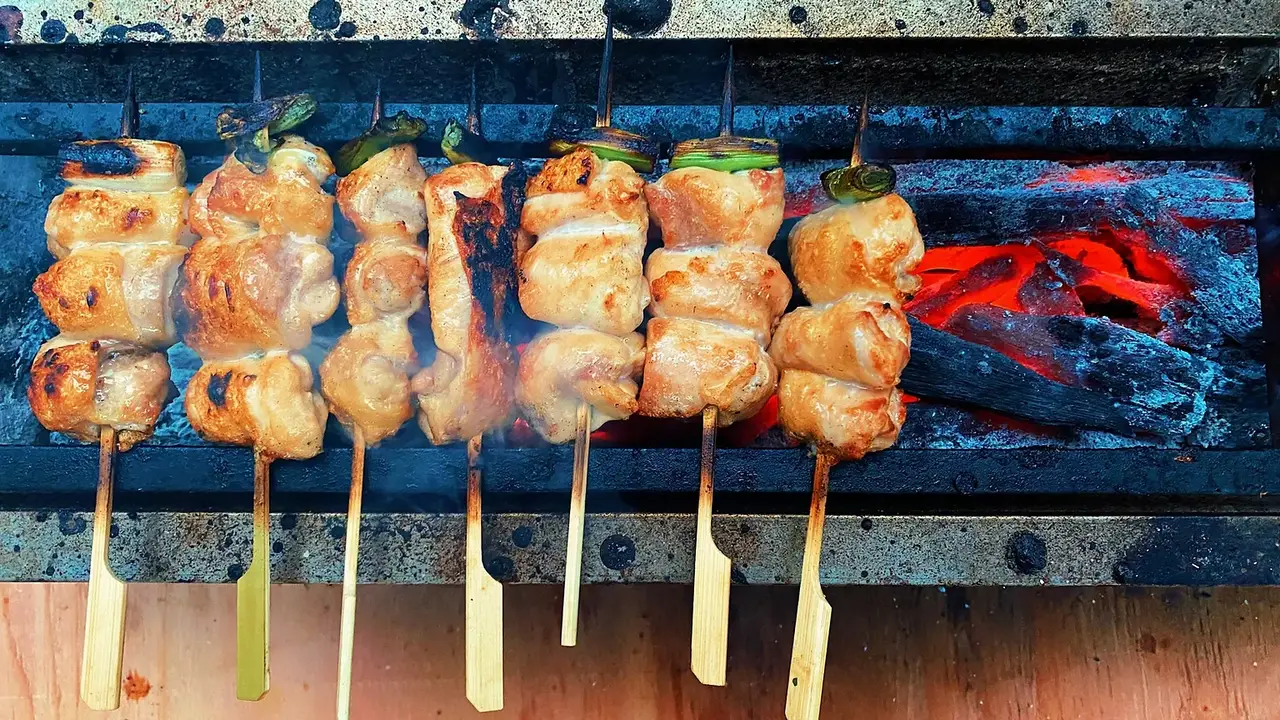Yakitori grilled chicken skewers - FjällBar, Stowe, VT