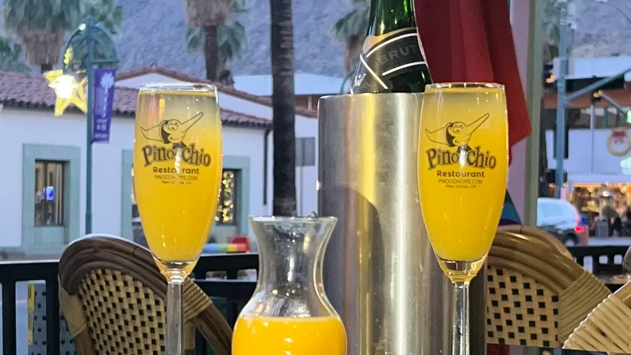 Enjoy bottomless Champagne with an extended menu  - Pinocchio In the Desert, Palm Springs, CA