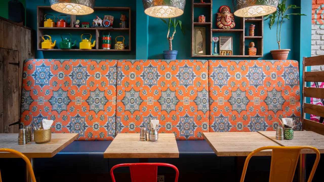 Colourful, laid back dining space - Curry Leaf Cafe, Brighton, East Sussex