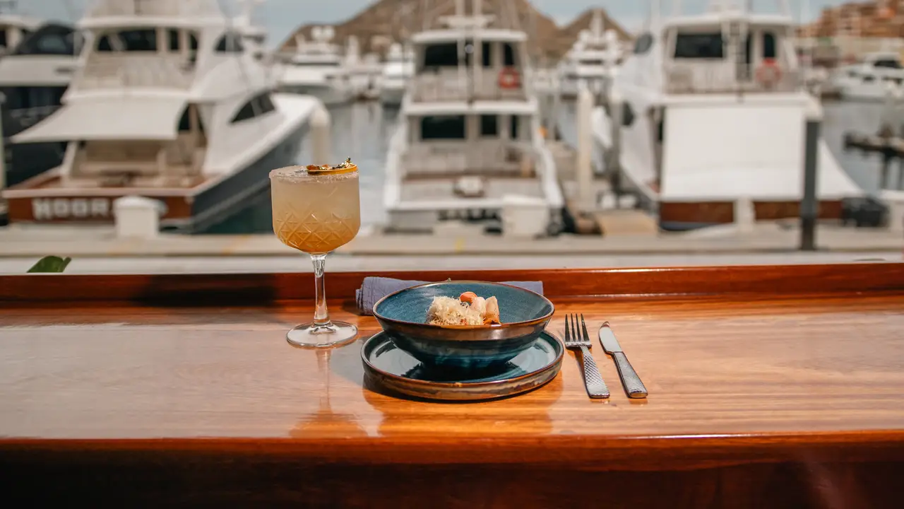 Golden Cadillac Margarita &amp; Lobster Pasta - Eco Bar, Cabo San Lucas, BCS