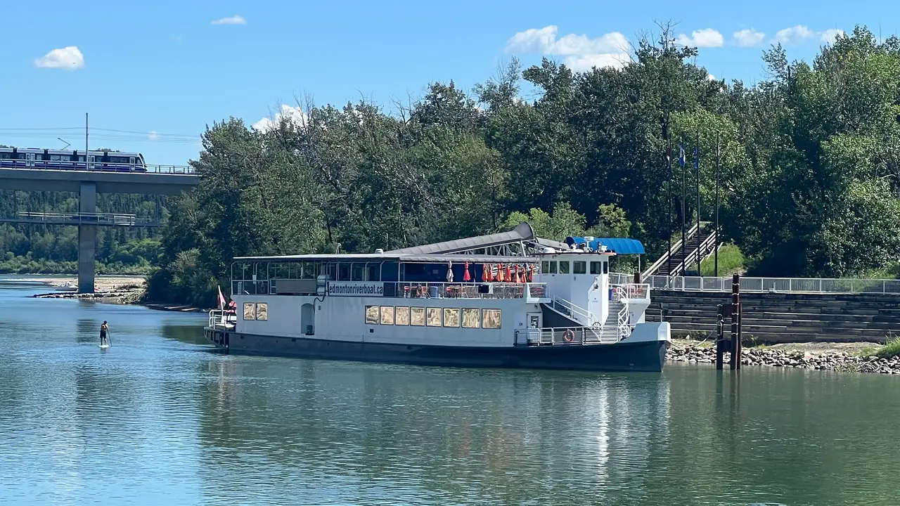 The Edmonton Queen Riverboat at dock - Edmonton Riverboat, Edmonton, AB