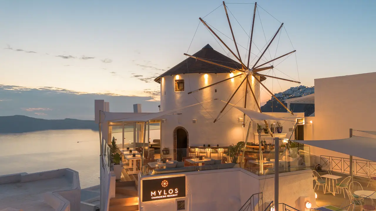 Experience fine dining on the Santorini Caldera - Mylos Champagne Bar - Restaurant, Fira, South Aegean