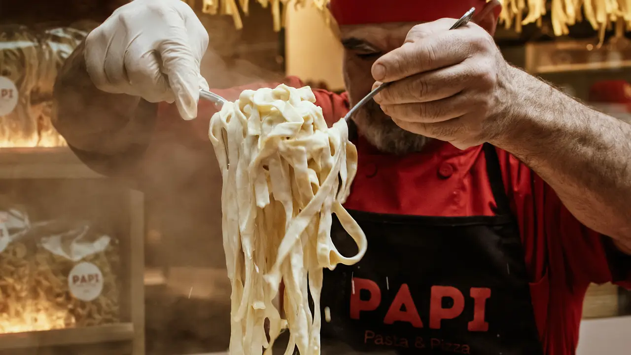 Cacio e Pepe in the cheese wheel  - Papi Pasta & Pizza, New York, NY