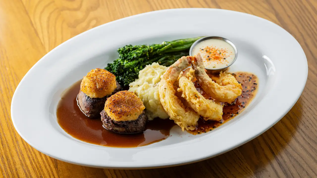 Crab Crusted Medallions and Tempura Shrimp - Cooper's Hawk Winery & Restaurant - Tampa, FL, Tampa, FL