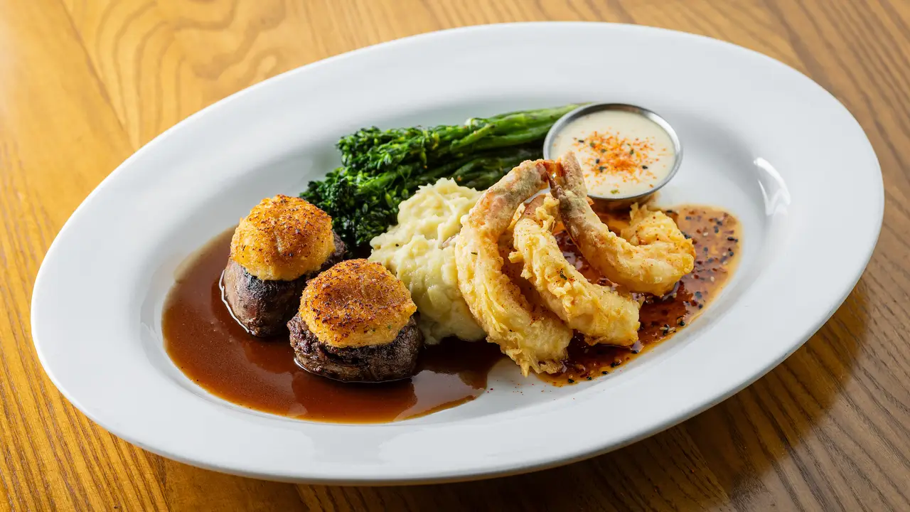 Crab Crusted Medallions and Tempura Shrimp - Cooper's Hawk Winery & Restaurant - Middleton, WI, Middleton, WI
