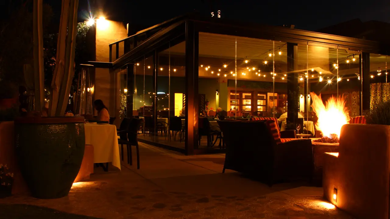 Patio at night - Terraza Garden Patio & Lounge at the Hacienda del Sol, Tucson, AZ