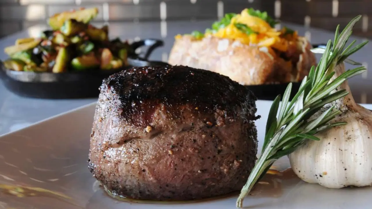 Filet, Brussels, and Loaded Potato - Cut 432 A Modern Steakhouse, Delray Beach, FL