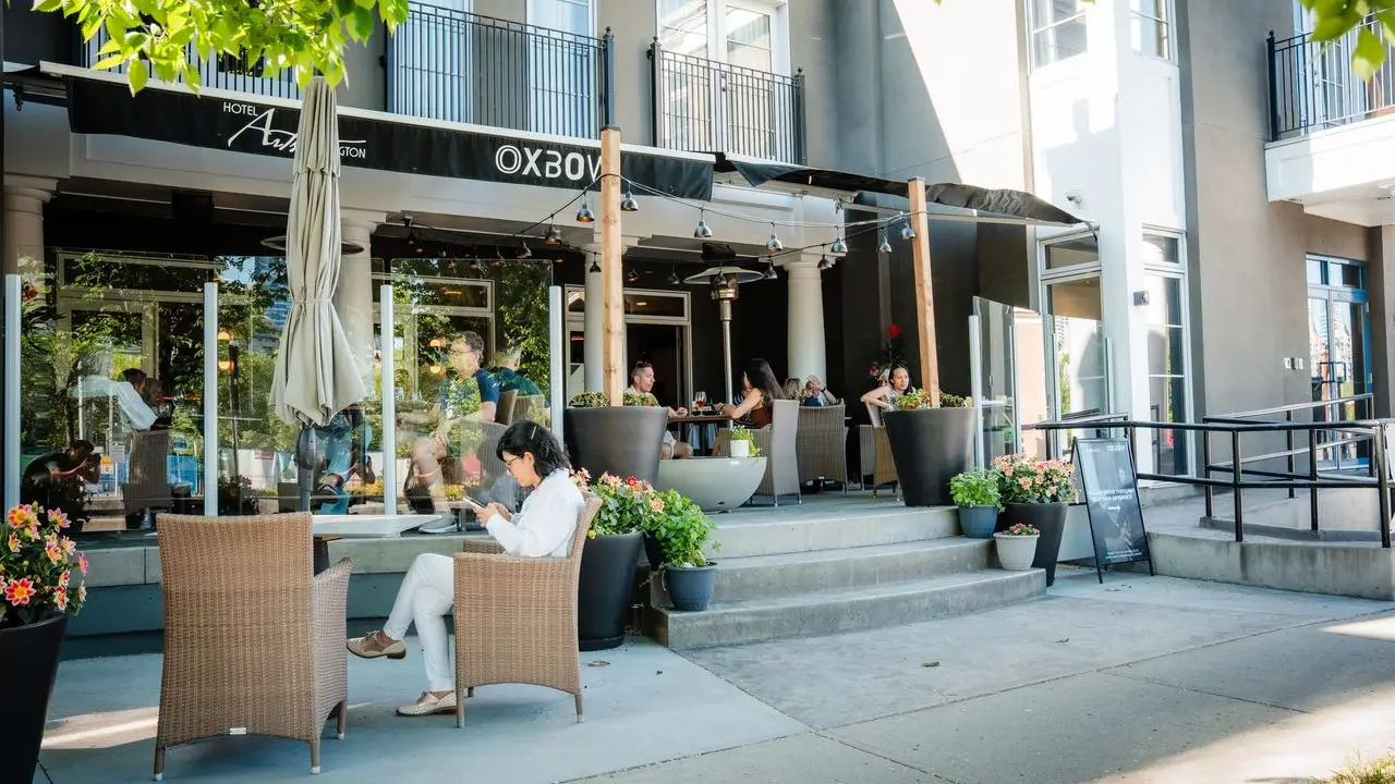 River facing patio - OXBOW, Calgary, AB