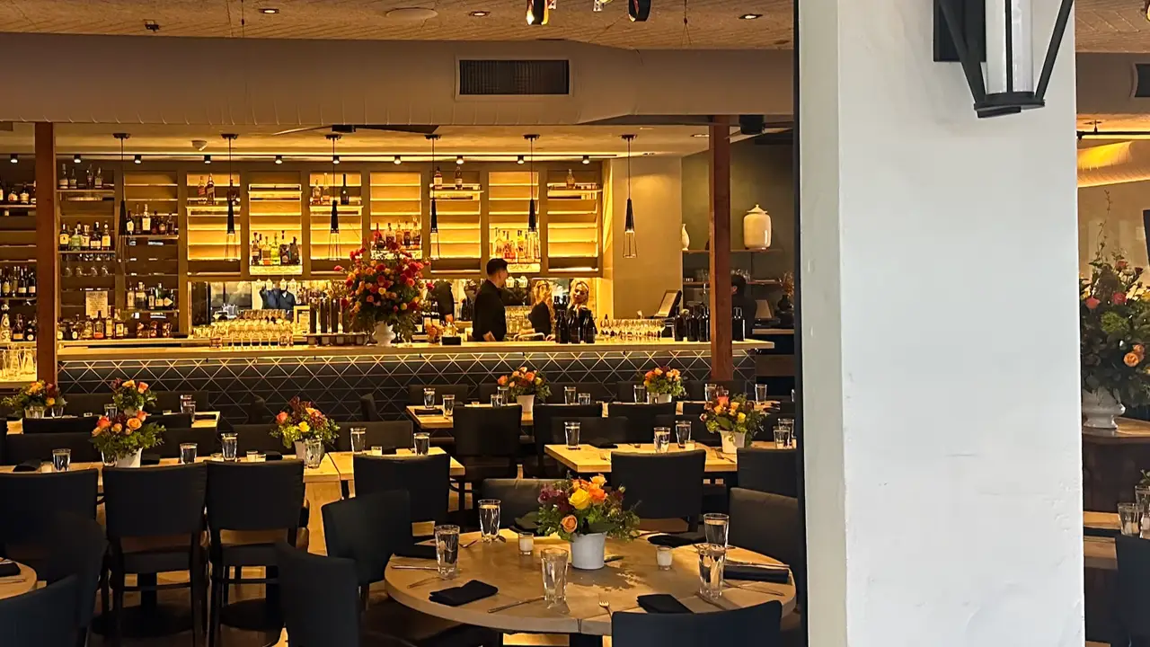 Cetrella Main Dining Room and Bar Open to Paseo - Cetrella, Los Altos, CA