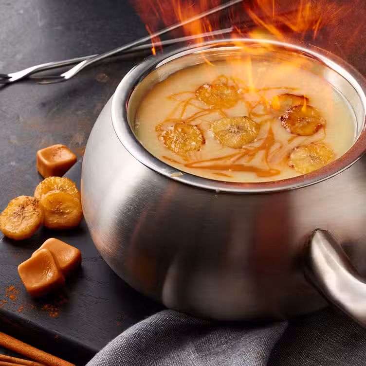 Bananas Foster Chocolate Fondue - Melting Pot - Charlottesville, Charlottesville, VA