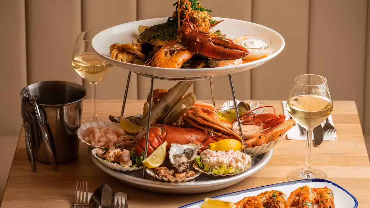 Combination Platter and King Prawns - The Seafood Bar, London, Greater London