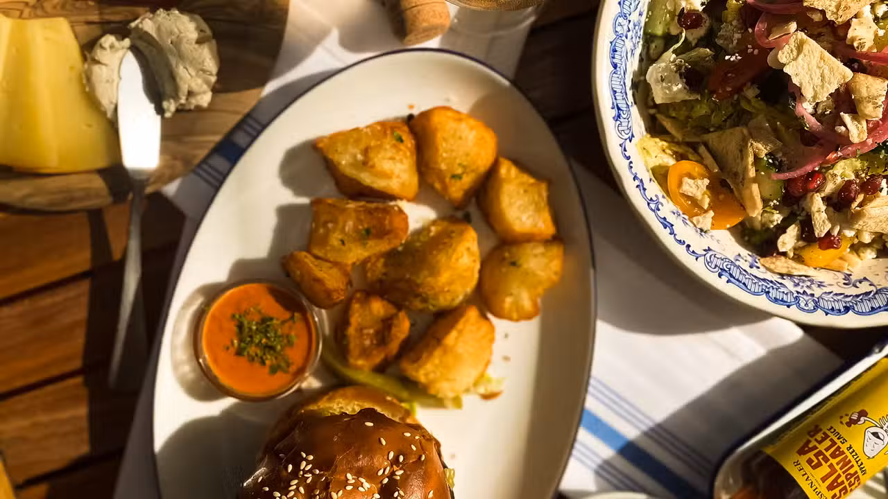Dinner spread available on our outdoor patio. - Agnes Café & Provisions, Houston, TX