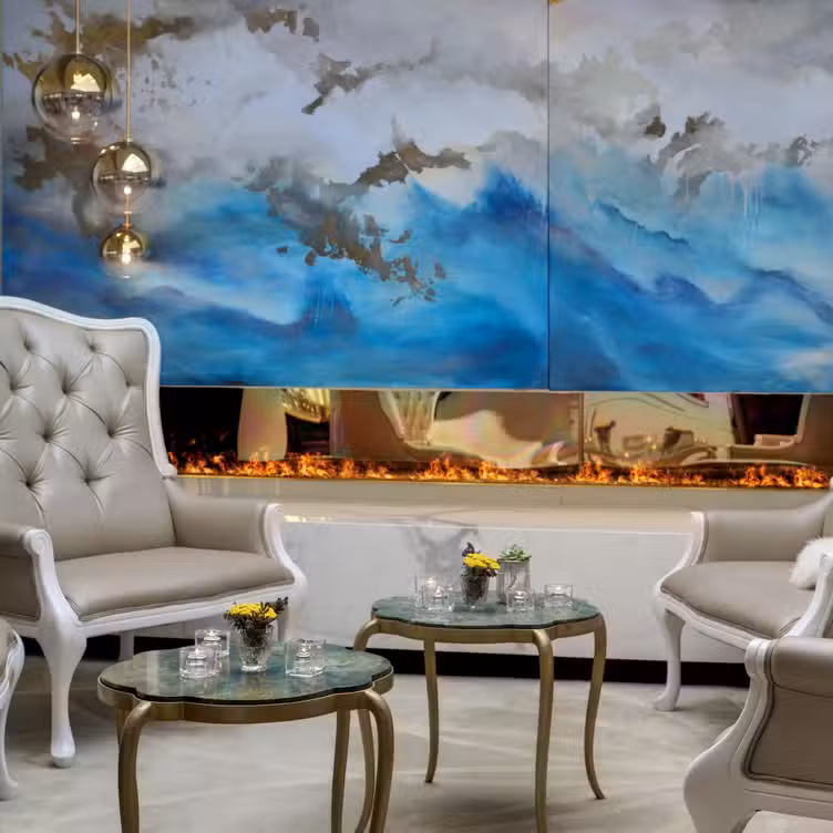 Fireplace - The Penthouse Restaurant, Santa Monica, CA