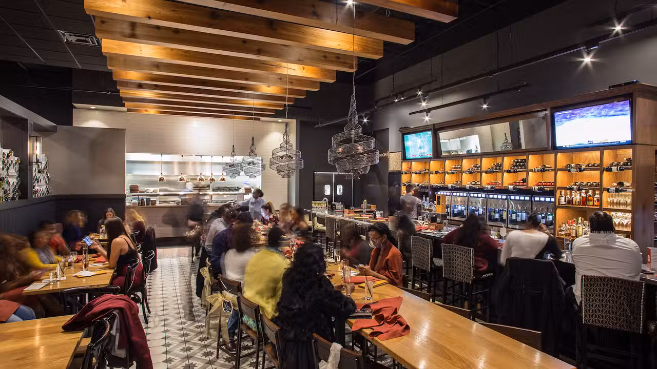 Bar Side = Huge Bar, Tables, TVs, Open Kitchen - LouVino - Douglass Hills, Louisville, KY