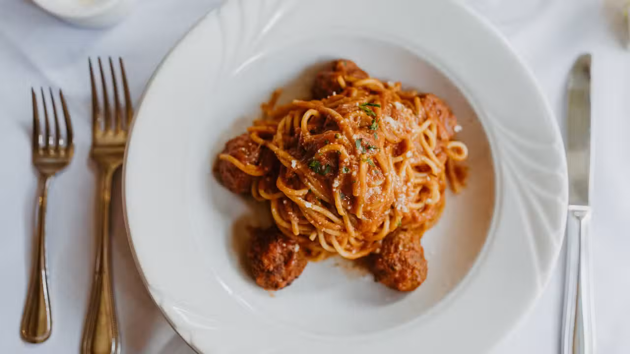 Our Spaghetti with Homemade Meatballs - Trattoria Vittoria, Santa Barbara, CA