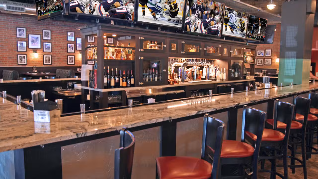 Booth and Bar Seating available. High Ceilings.  - SKYBOKX 109 Sports Bar & Grill, Natick, MA
