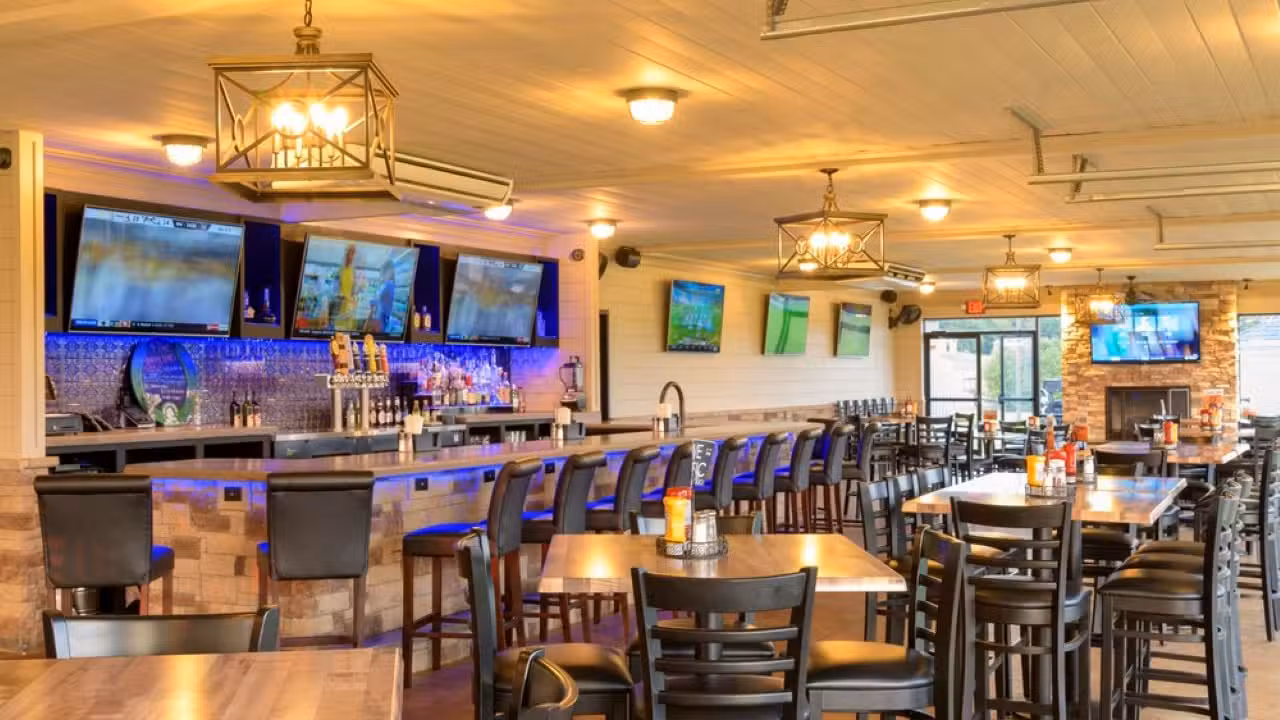 BT Bar and Grill features 9 TVs and garage doors! - Boone's Trace Grill KY Richmond