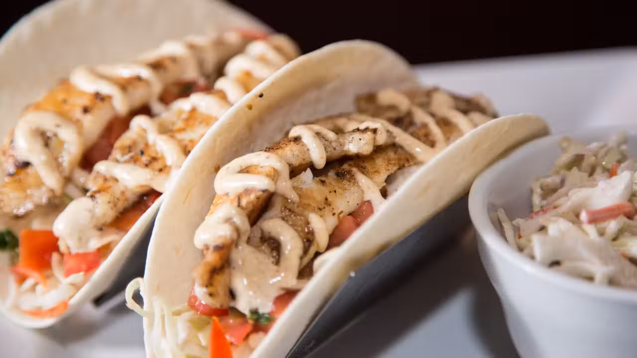 Pan seared fish tacos - NOLA Southern Grill, Slidell, LA