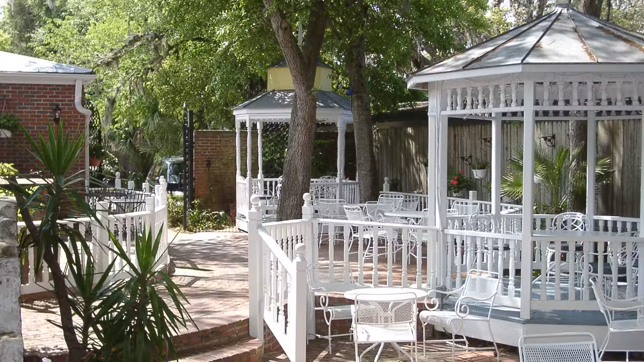 Indoor and Coutyard Dining - Raintree Restaurant, St. Augustine, FL