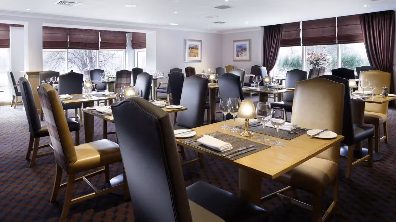 Golf View tables - Renwicks at Macdonald Cardrona Hotel, Golf & Spa, Peebles, Scottish Borders