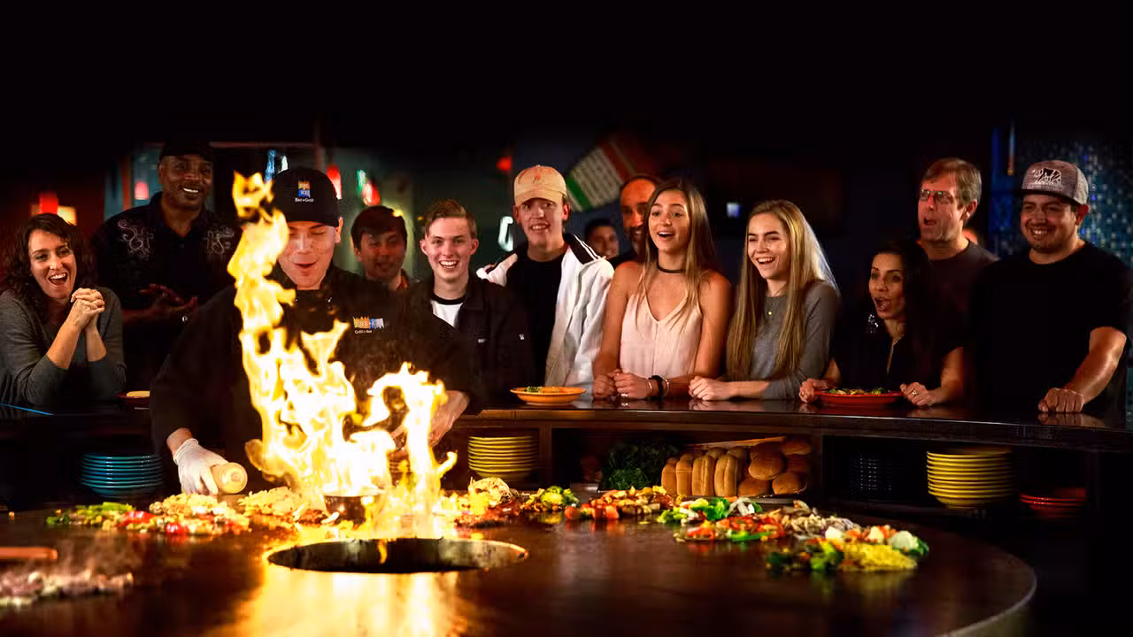 FiRE + iCE Round Grill Flames - FiRE+iCE Interactive Grill & Bar - Lake Tahoe, South Lake Tahoe, CA