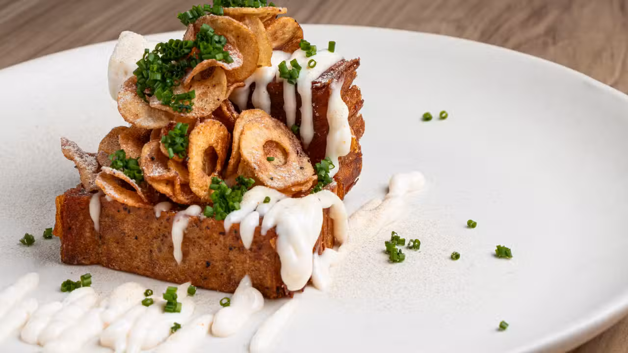 15 hour crispy potato: creative zero-waste dish. - Bistro 67, Whitby, ON