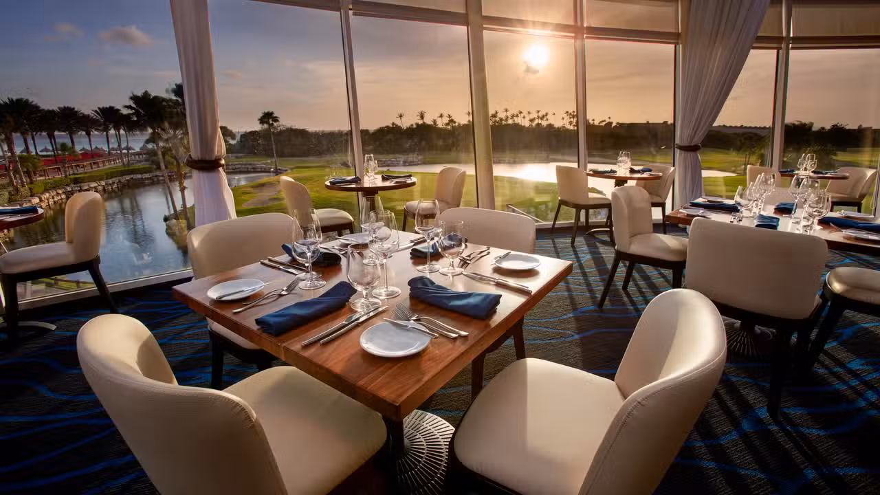 Stunning 180° views of the golf course and ocean - Windows on Aruba Restaurant, Oranjestad, Aruba