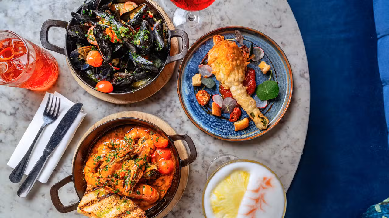A selection of our starers, mains and cocktails - Forty Dean Street, London, 
