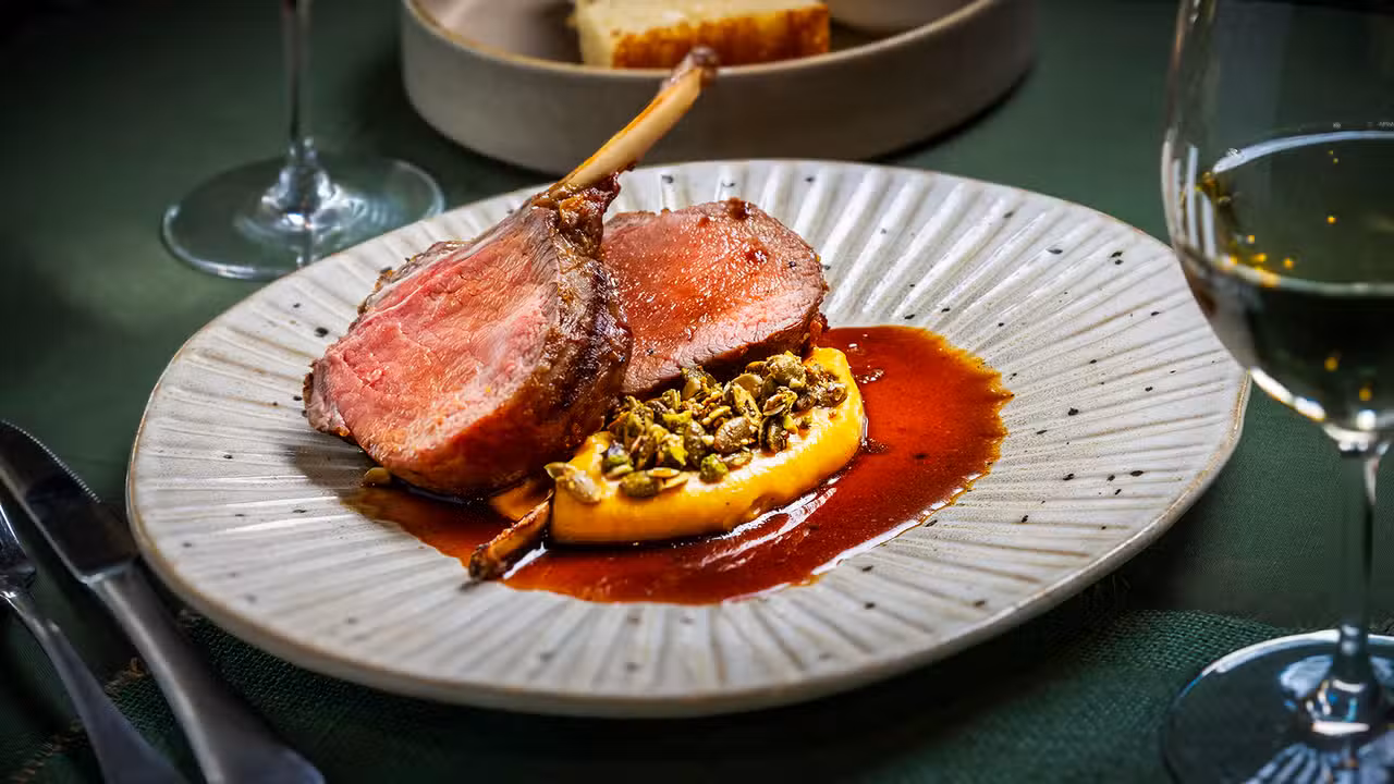 Venison Rack, celeriac puree - Tinamba Hotel, Tinamba, AU-VIC