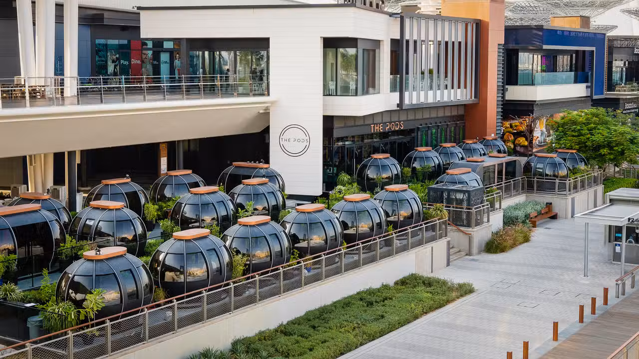 Private outdoor dining pods at The Pods - THE PODS, Dubai, Dubai