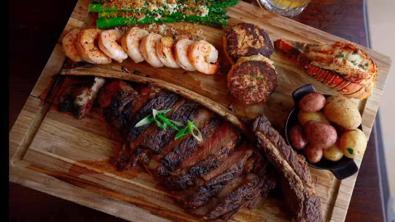 Cork &amp; Cleaver Surf &amp; Turf Board - Cork and Cleaver Steakhouse Greenville, Greenville, SC