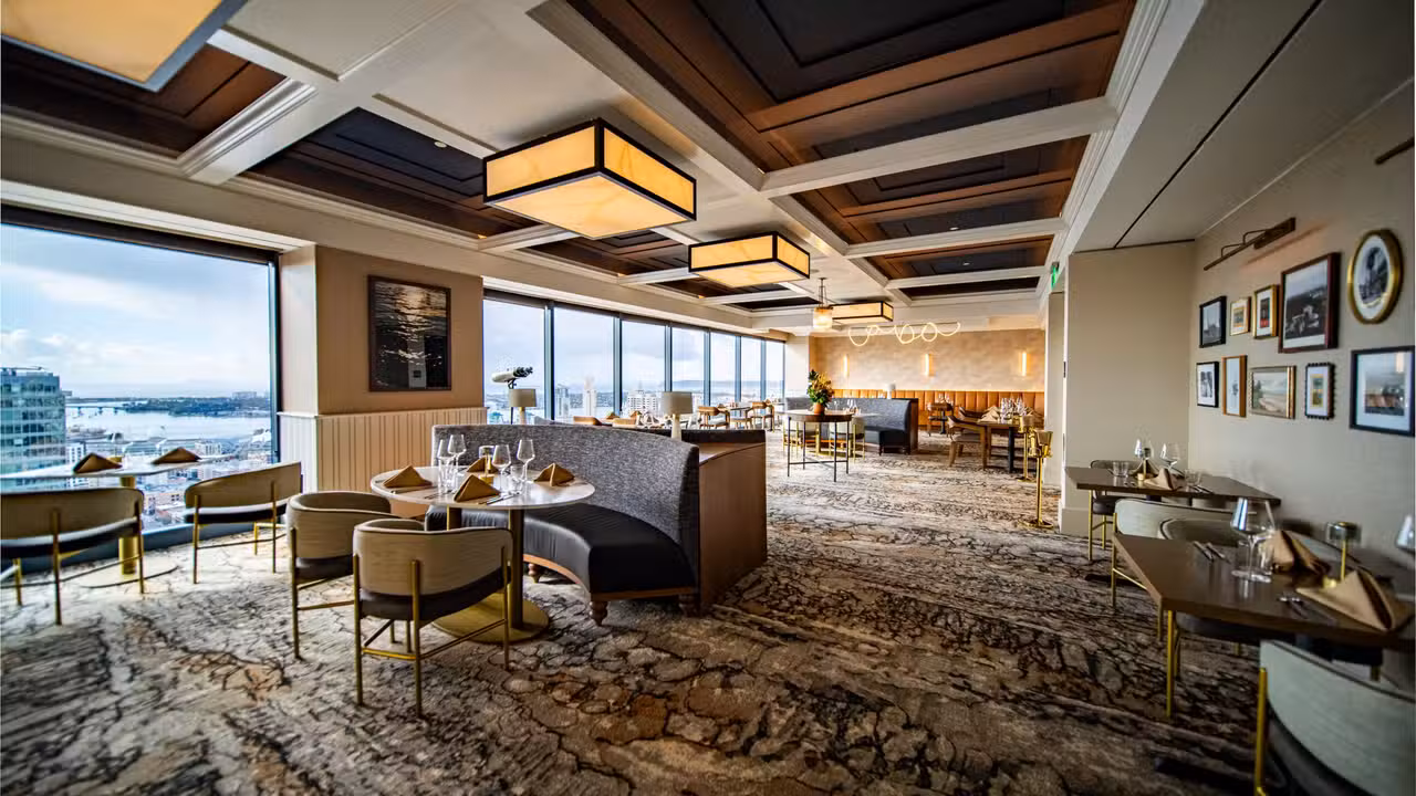 Ebb & Flow West seats 20 - University Club Atop Symphony Towers, San Diego, CA