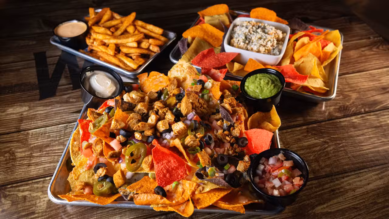 Cajun Fries, Street Corn Dip and Nacho Supreme - Firewater Tavern at Wamesit, Tewksbury, MA