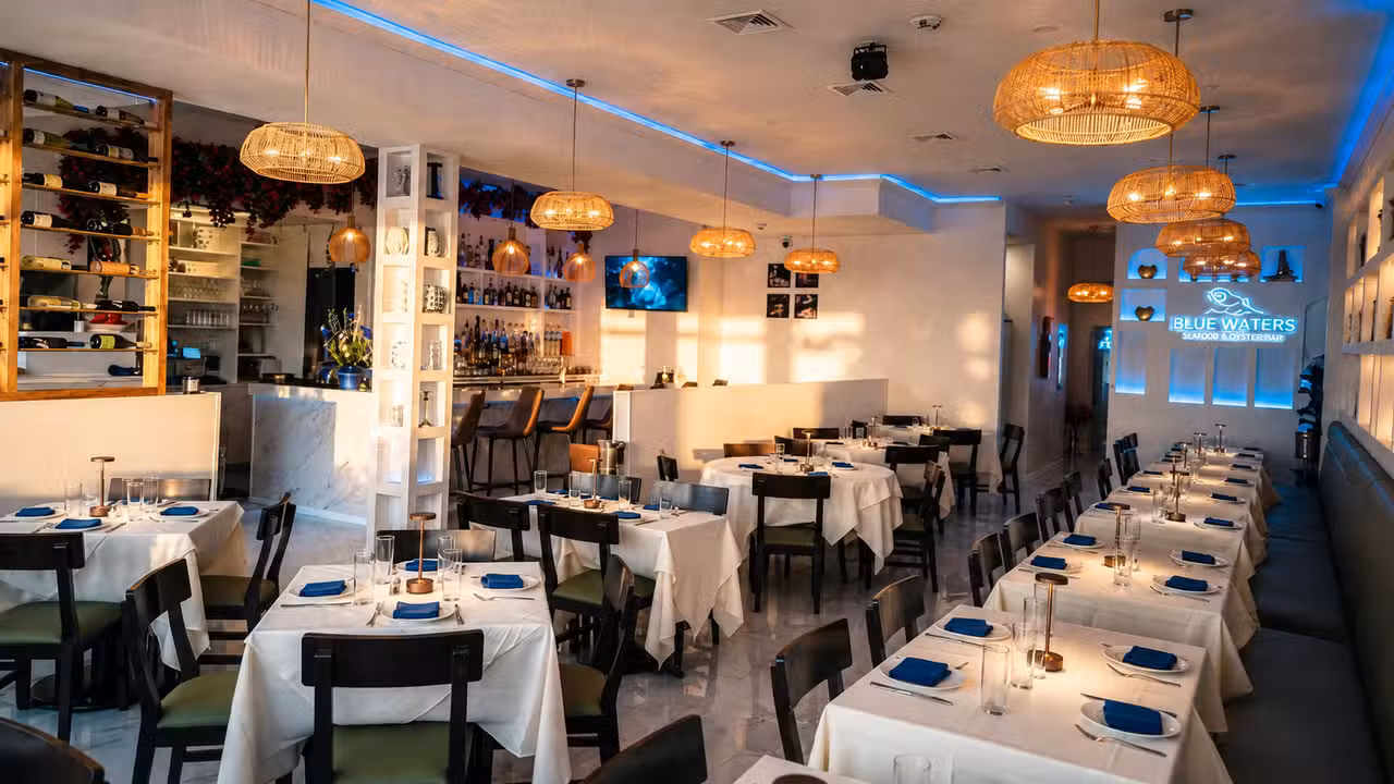 Modern Mediterranean di-g in an elegant atmosphere - Blue Waters Mediterranean Cuisine, North Bellmore, NY