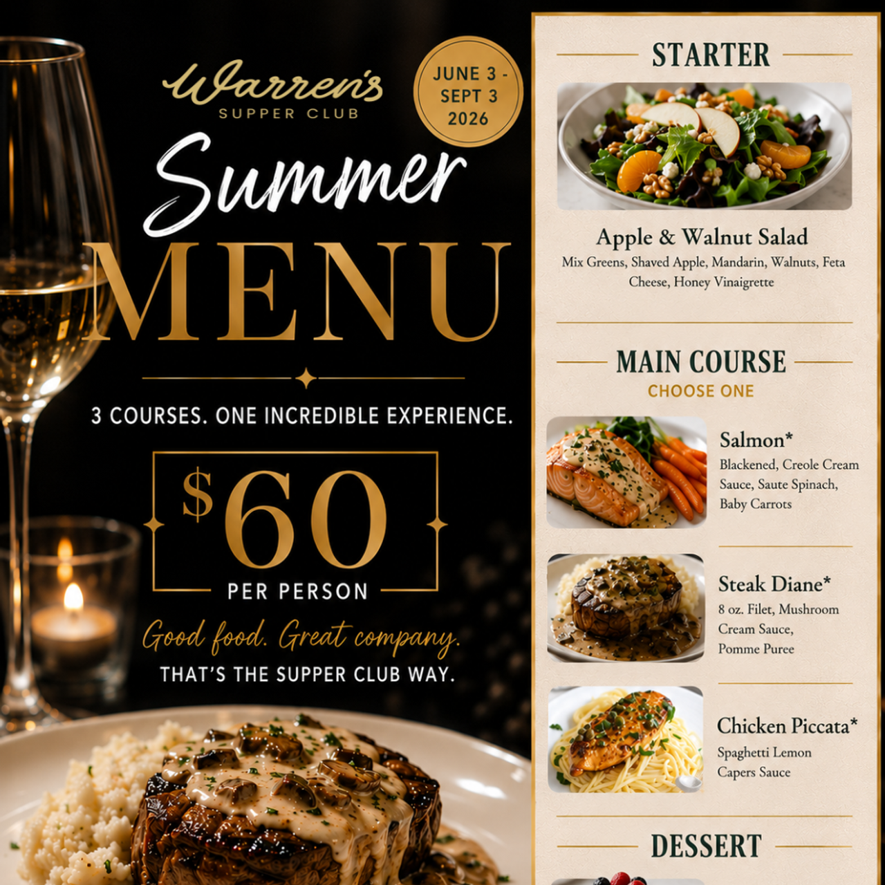 warren's supper club dress code Warren's Supper Club is the kind of place that brings back the feeling of  dressing up, slowing down, and really enjoying the moment. Rooted in family  recipes and inspired by the golden