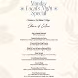 Monday Locals Night 2 Course Set Menu - $55pp. Photo
