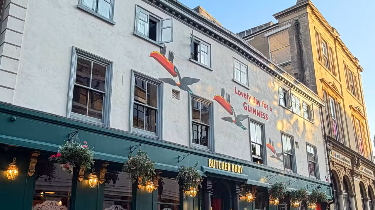 Exterior of Butcher Bhoy, an Irish pub in Norwich with live music and big screens for sport