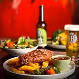 Flanksteak trifft Blaubeere foto